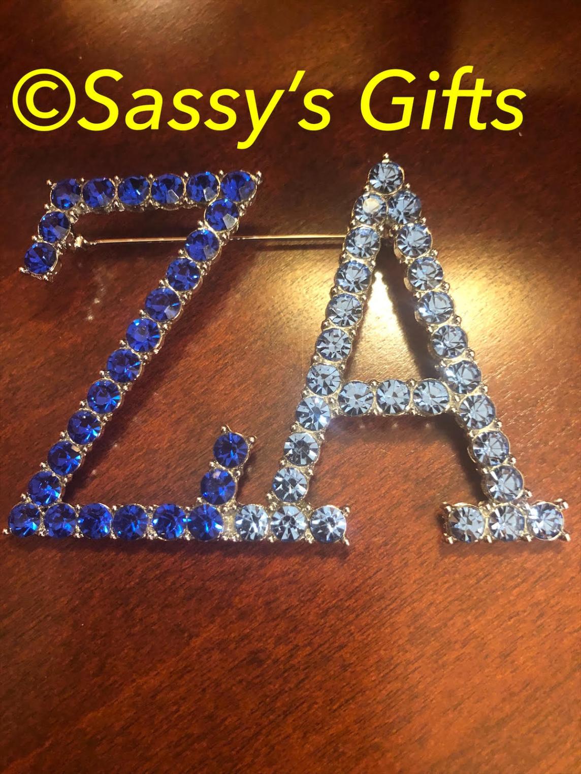 Zeta Amicae Jumbo ZA Rhinestone Pin - SOLDOUT