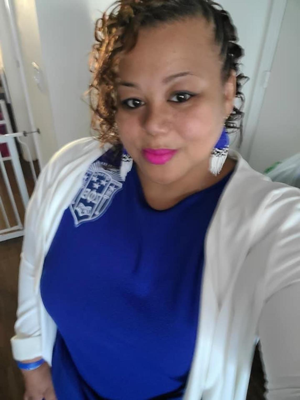 Royal Blue and White Beads Earrings - NEW!!!