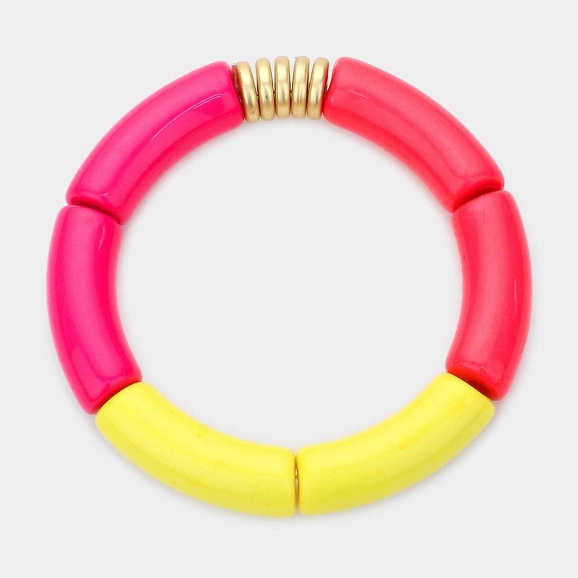 Red and Yellow Resin Bracelet