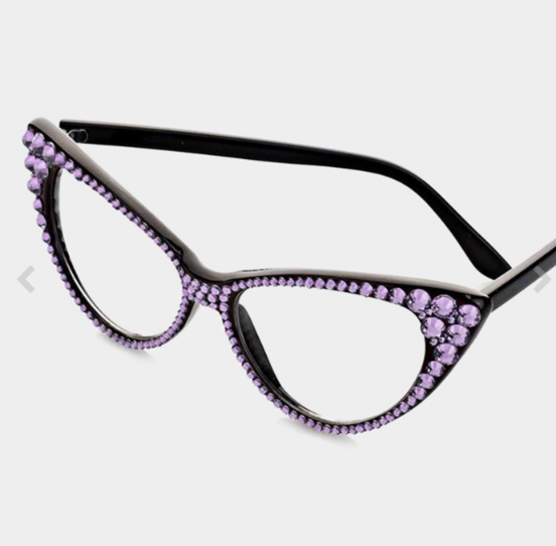 Lilac Australian Crystals Cat Eye Glasses