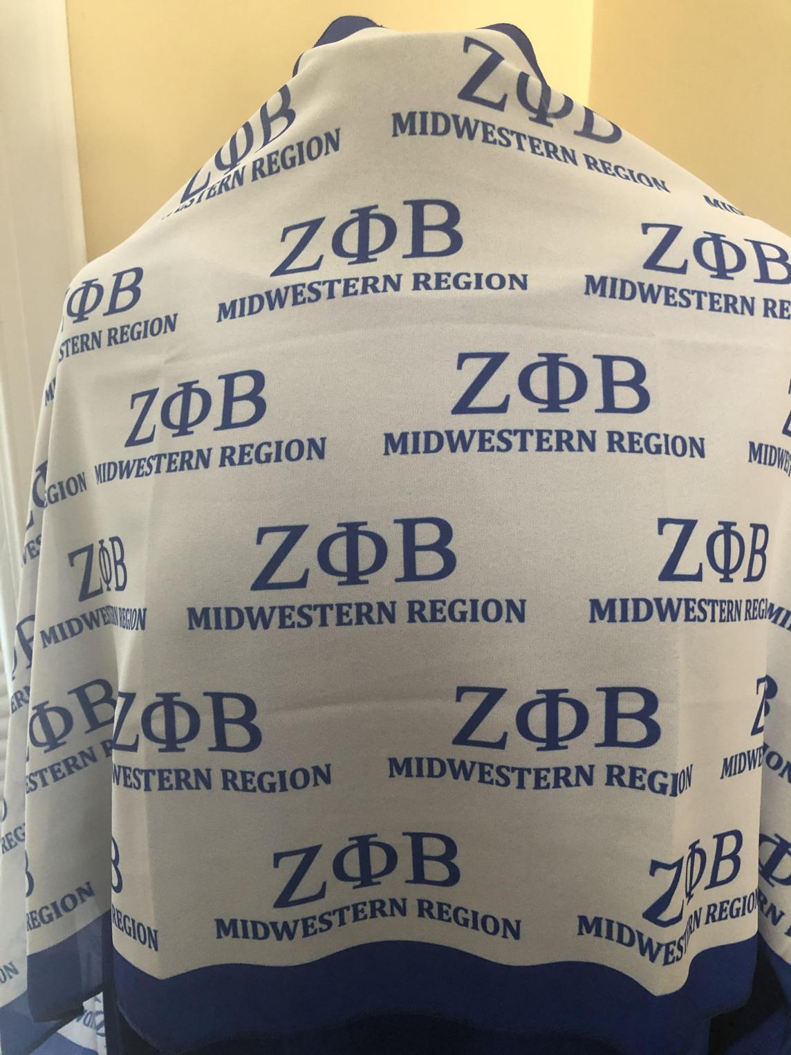 Zeta Phi Beta Midwestern Region Oblong Scarf