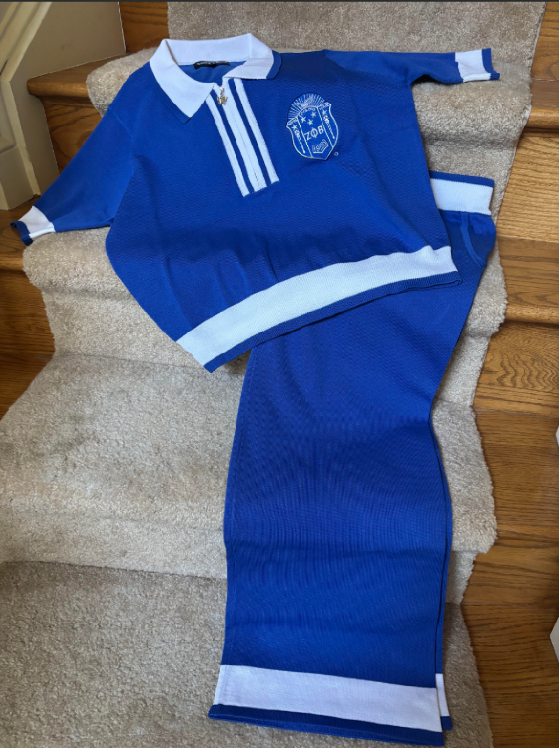 Zeta Royal Blue Knit Pants Set 