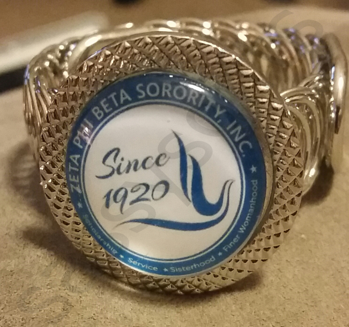 Zeta Phi Beta Stretch Band Seal Bracelet