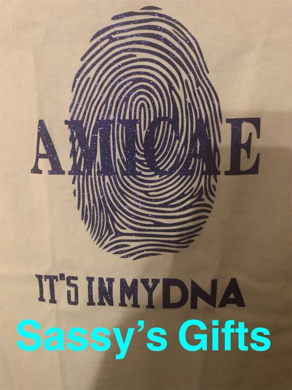 AMICAE IN MY DNA LIGHT BLUE SWEATSHIRT 