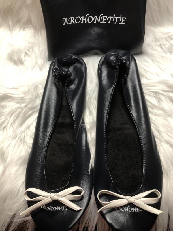 Archonettes Navy Blue Ballerina Slippers 