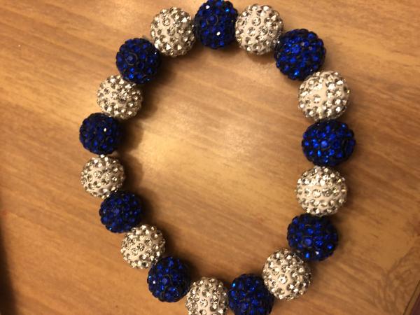 Blue & White Pave Stretch Bracelet 