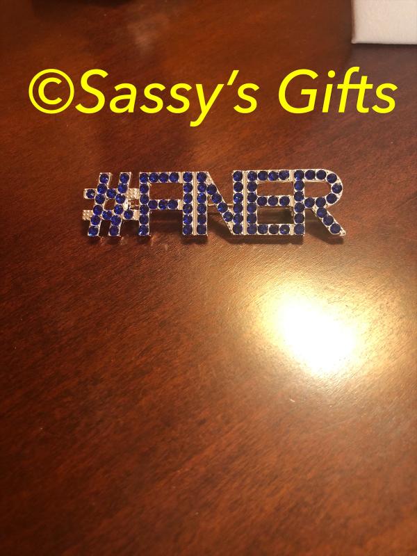 Hashtag FINER in Blue Rhinestones