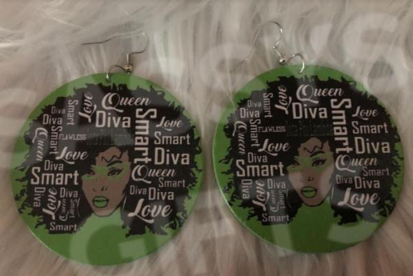 Iota Phi Lambda Diva Wooden Earrings