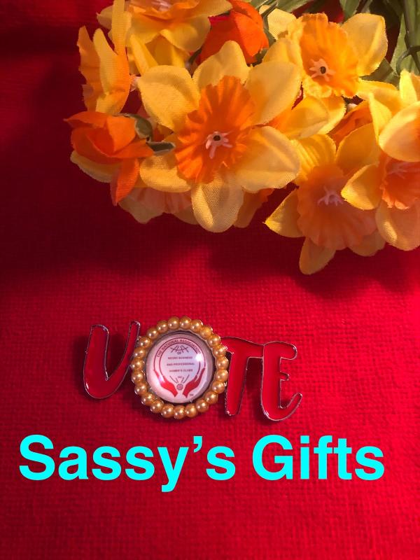 NANBPWC Red Lettering VOTE Pin - SALE