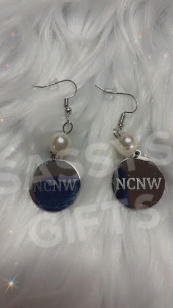 NCNW Medalllon Pearl Earrings