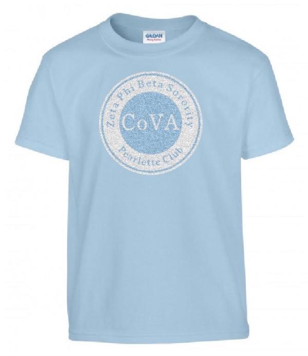 Pearlette COVA Blue Tee.Youth Sizes Only 
