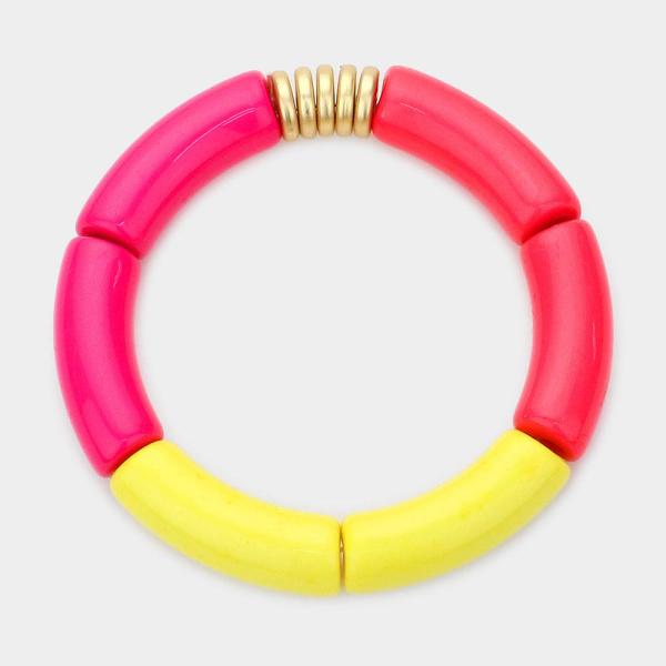 Red and Yellow Resin Bracelet