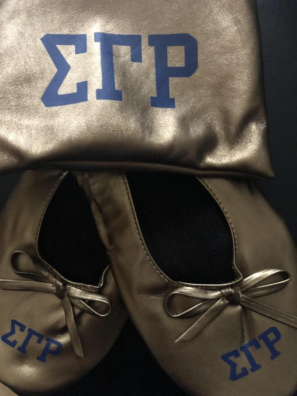 SGRho Gold Ballerina Slippers with Pouch - Size XXL 