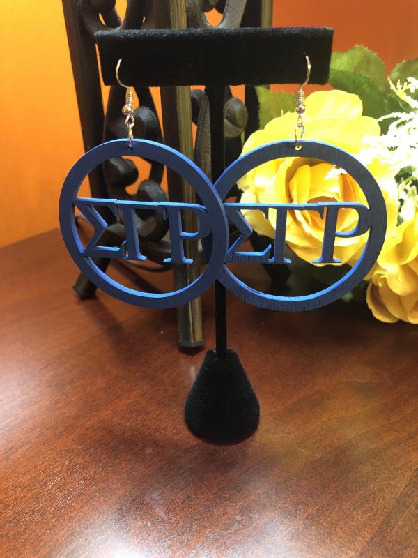 SGRho Round Wooden Earrings