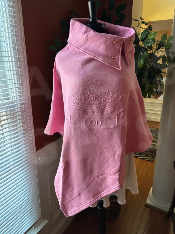 TLOD Embossed Fleece Poncho with Gold Pearls 