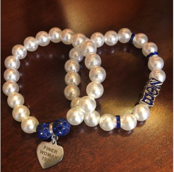 Zeta Phi Beta Double Bracelet Pearl Set