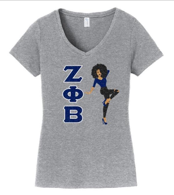 Zeta Fly Girl Glitter Tee