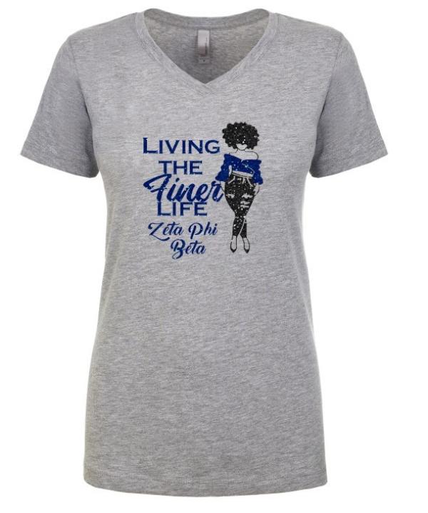 Living the Finer Life Glitter Tee in Gray 