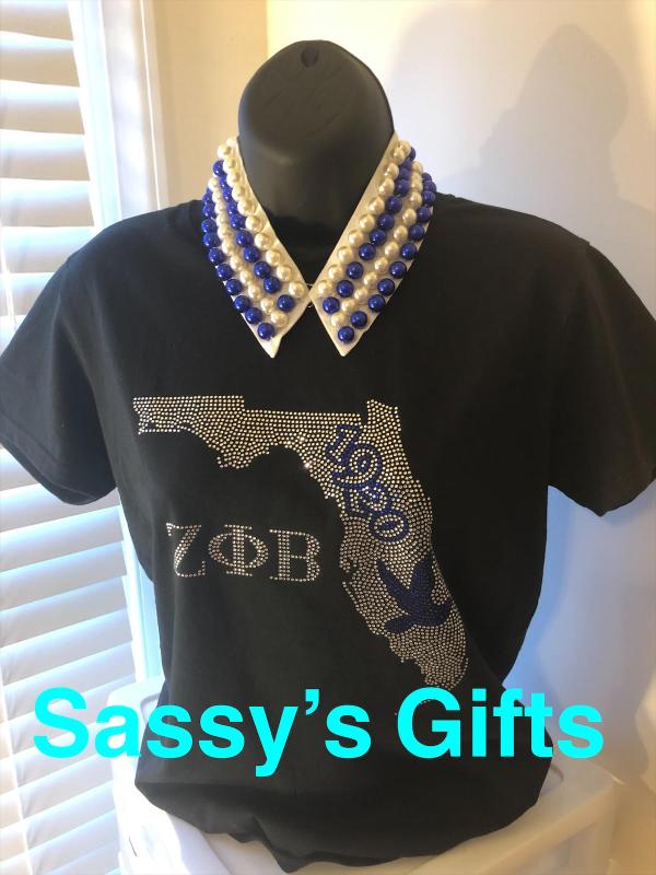 Zeta State of Florida Crew Neck in Black 